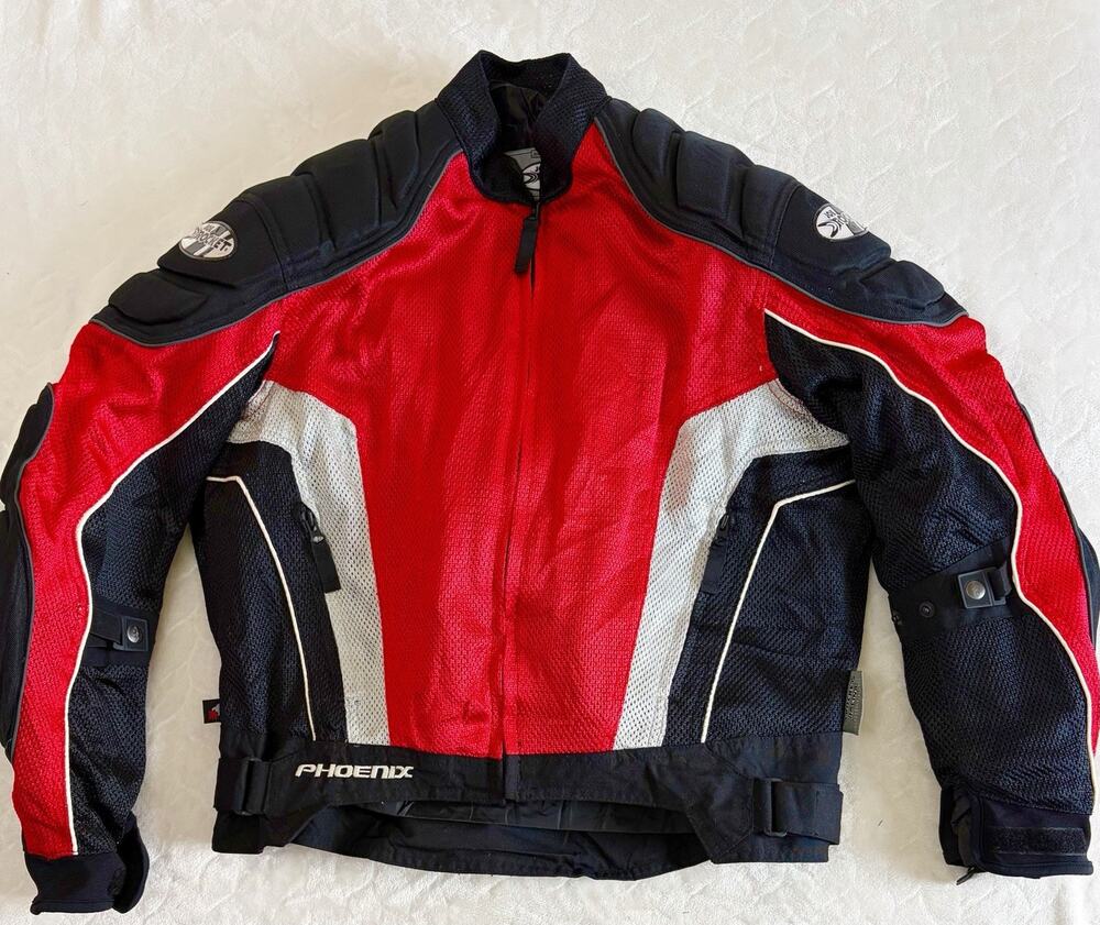 Joe Rocket Size M Phoenix Mesh Motorcycle Jacket Removable Liner Armor Red Black
